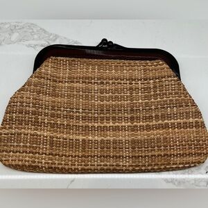 Elegant Brown Woven Clutch